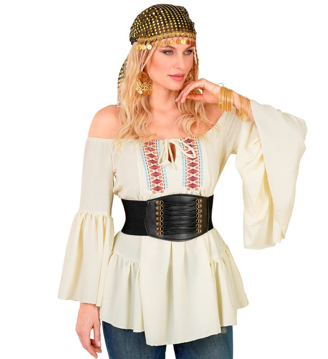Hippie- und Bauernmadl Bluse in traditionellem Design für Fasnacht-Kostüme