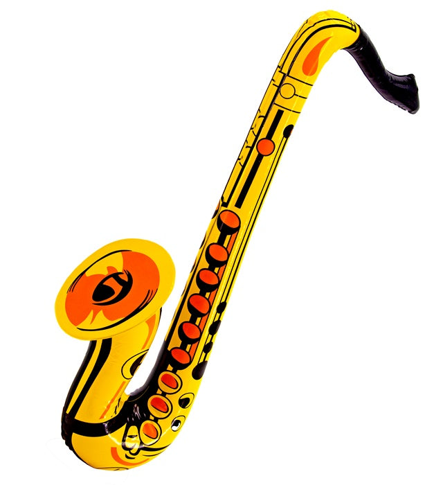 Aufblasbares goldenes Saxophon 55 cm als Fasnachtszubehör