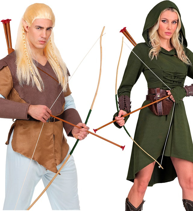 Kinder Pfeil und Bogen Set mit Köcher und Pfeilen für Fasnacht und Rollenspiele