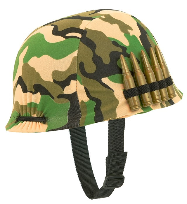 Soldatenhelm mit Munitionsgürtel für Fasnacht und Kostüme