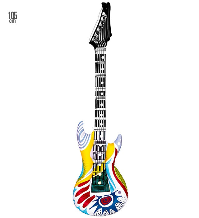 Aufblasbare Gitarre Funky mit Schultergurt, 105 cm lang
