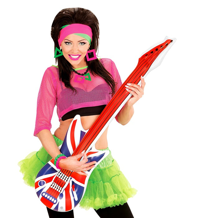 Aufblasbare Gitarre mit britischer Flagge 105 cm lang