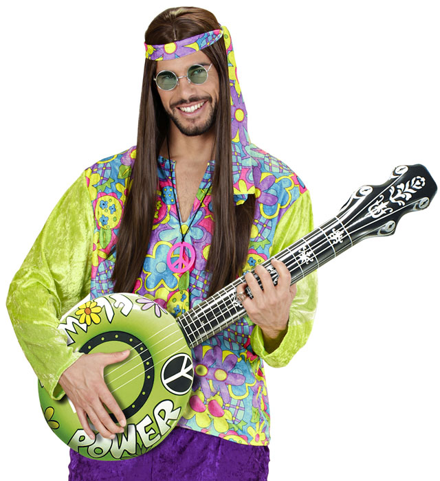 Aufblasbares grünes Banjo 100 cm als Fasnacht Accessoire