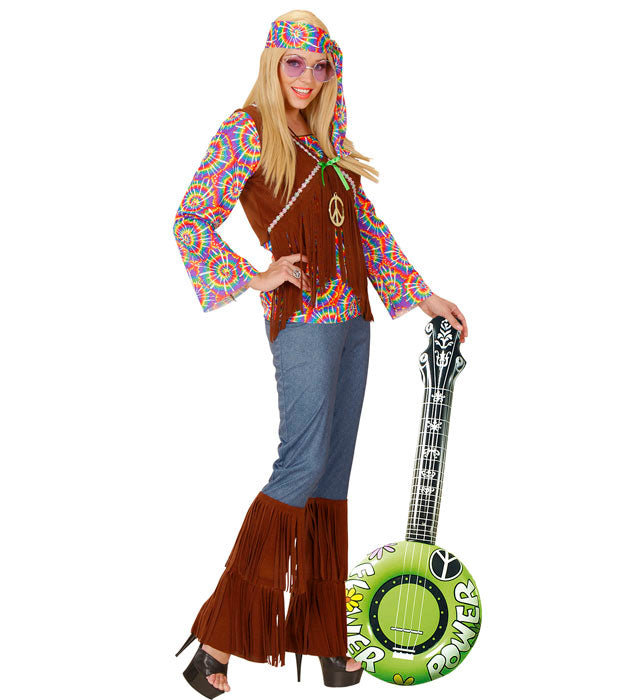 Aufblasbares grünes Banjo 100 cm als Fasnacht Accessoire