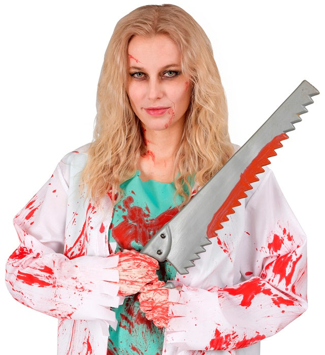 Riesensäge 52 cm aus Kunststoff als Halloween-Kostümzubehör
