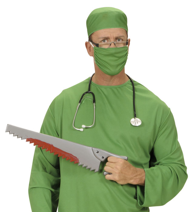 Riesensäge 52 cm aus Kunststoff als Halloween-Kostümzubehör