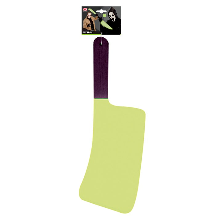 Leuchtendes Beil 44 cm für Fasnacht und Karneval mit dunklem Hintergrund