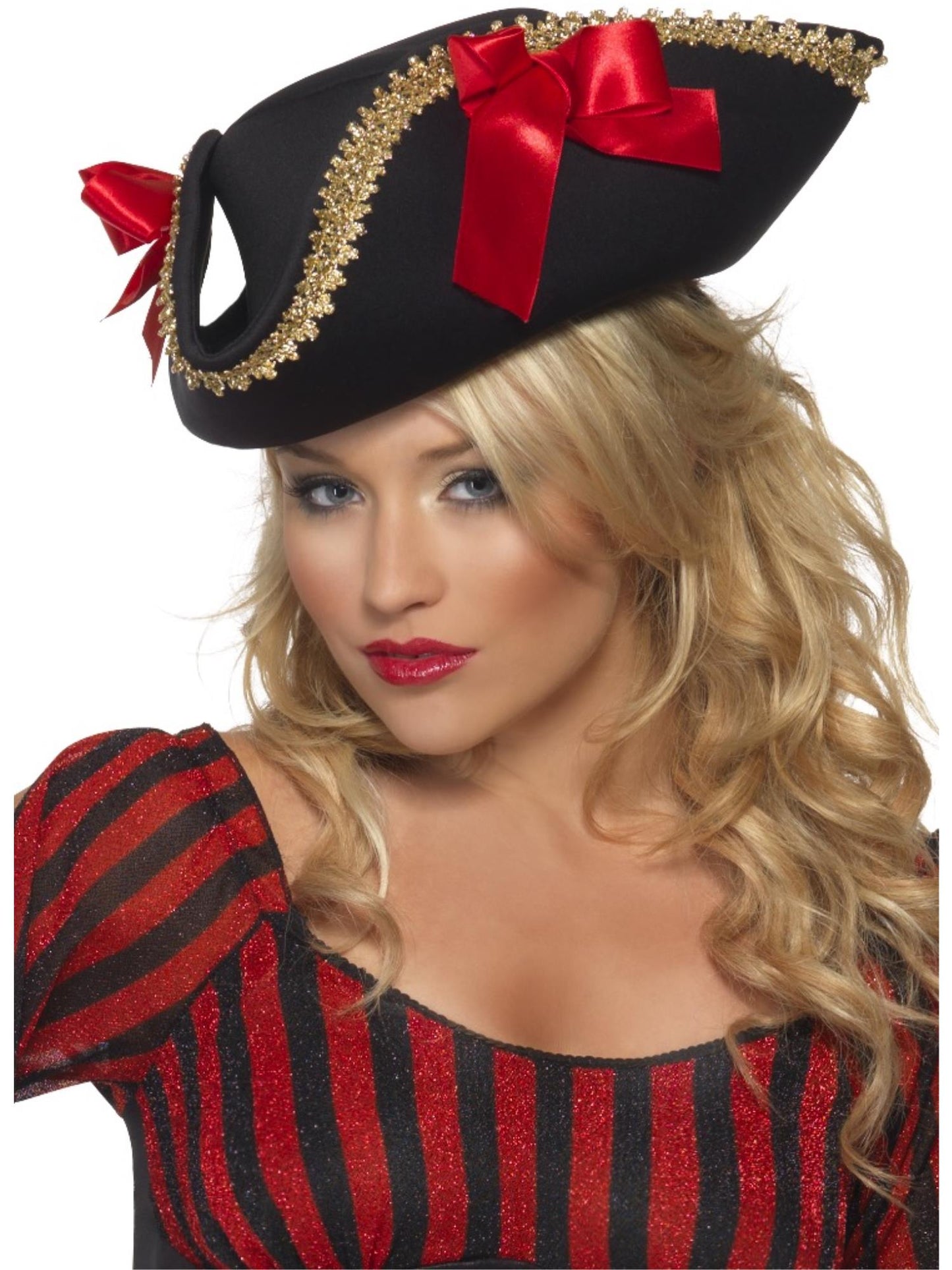 Smiffys Fever Pirate Hat, Black für Damen