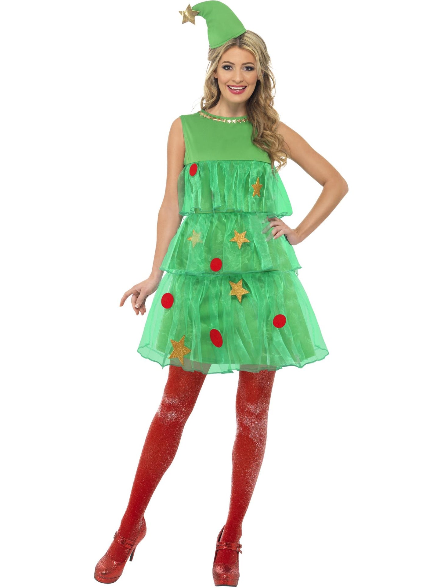 Smiffys SANTA Christmas Tree Costume, Green CS für Damen
