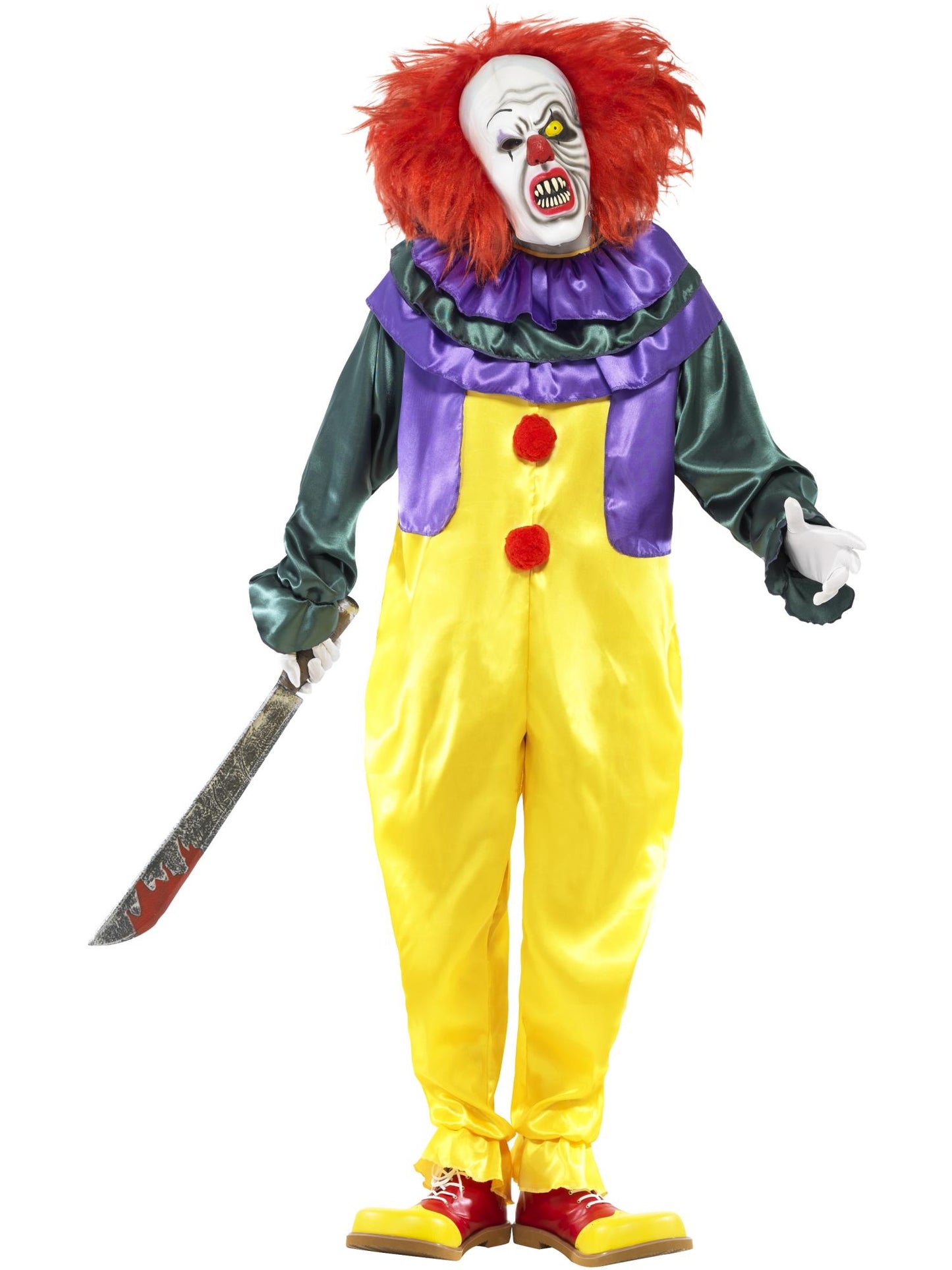 Smiffys Classic Horror Clown Costume, Multi-Coloured CS für Herren