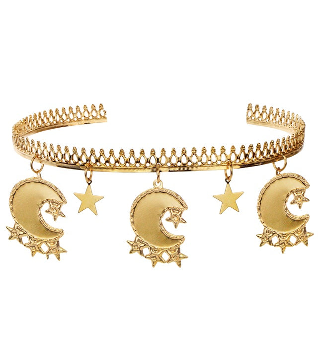 Orientalische Tiara in Gold für Fasnacht und Mottopartys
