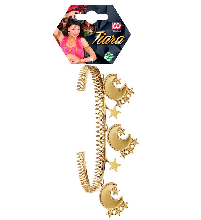 Orientalische Tiara in Gold für Fasnacht und Mottopartys