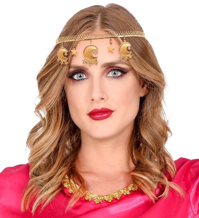 Orientalische Tiara in Gold für Fasnacht und Mottopartys