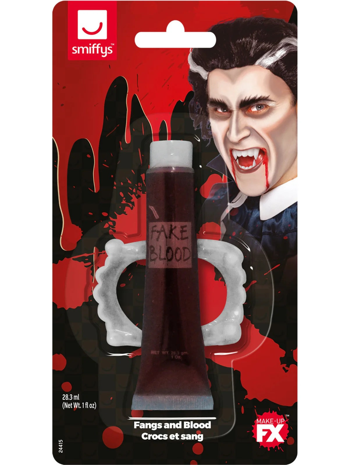 COSMETIC Smiffys Make-Up FX, Fangs & Blood, Red CD für Unisex