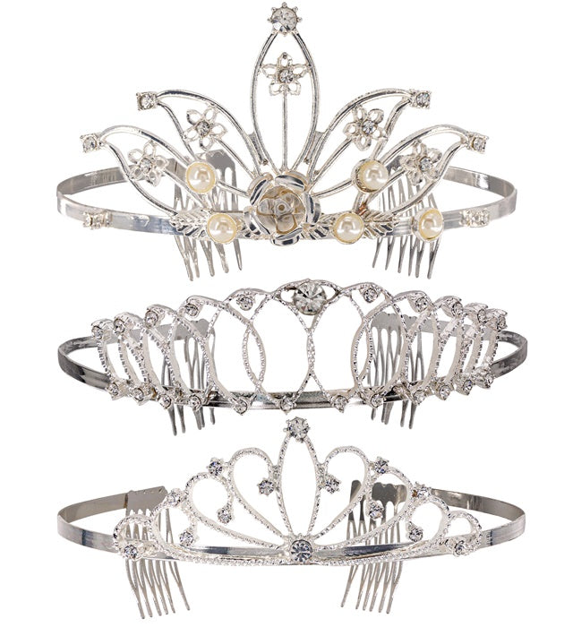Strass-Diadem in drei verschiedenen Modellen für Fasnacht und Kostüm