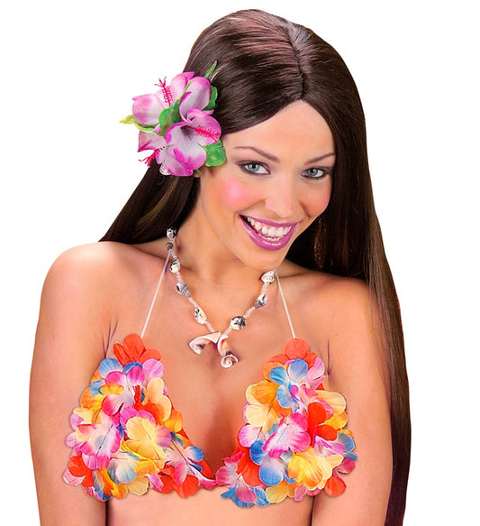 Blumen BH mit buntem Blumenmuster für Fasnacht und Mottopartys