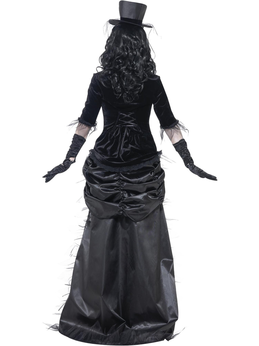Smiffys GHOSTMUM Ghost Town Black Widow Costume, Grey CS für Damen