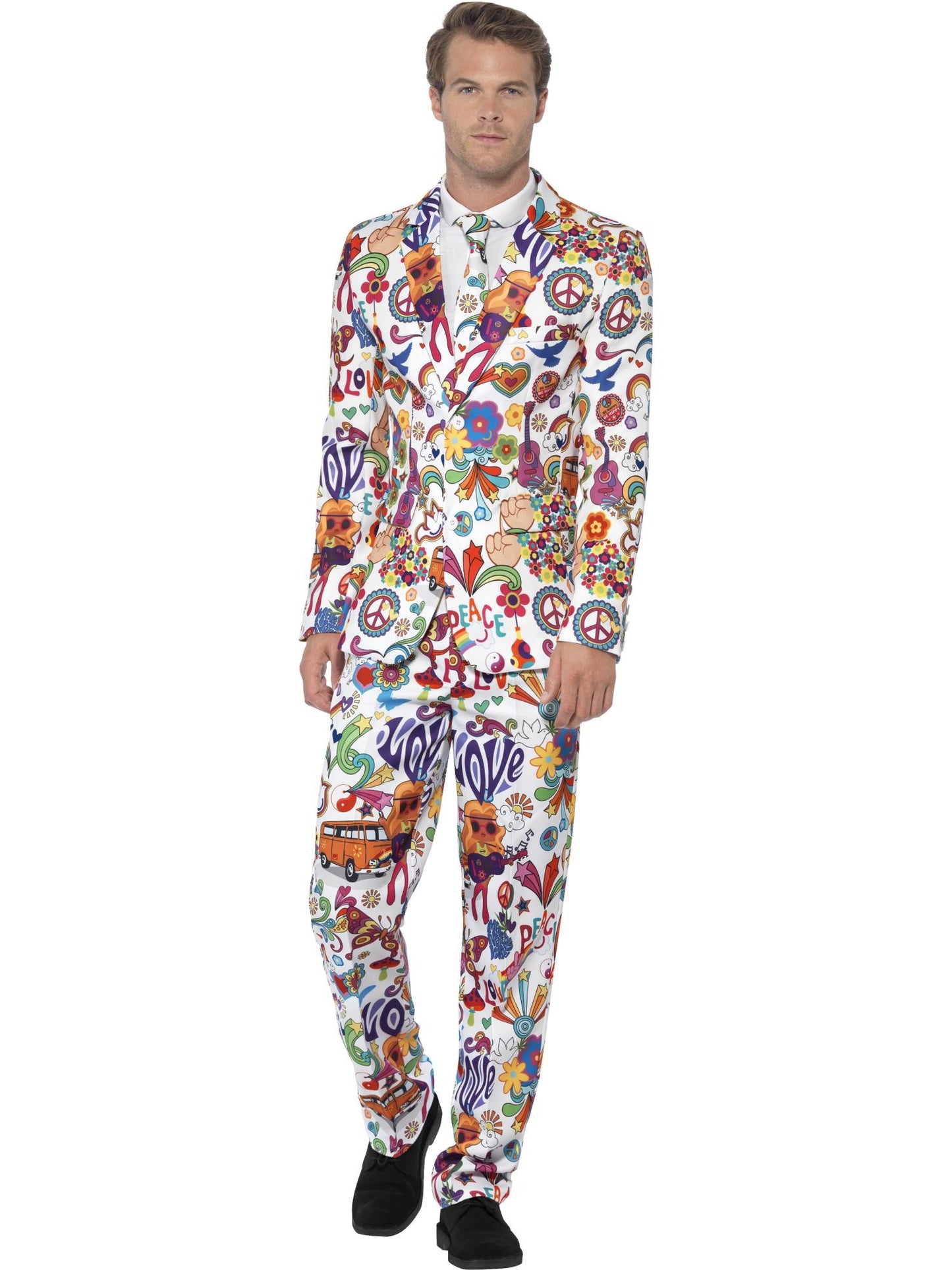 Smiffys HIPPIE Groovy Suit, Multi-Coloured CS für Herren