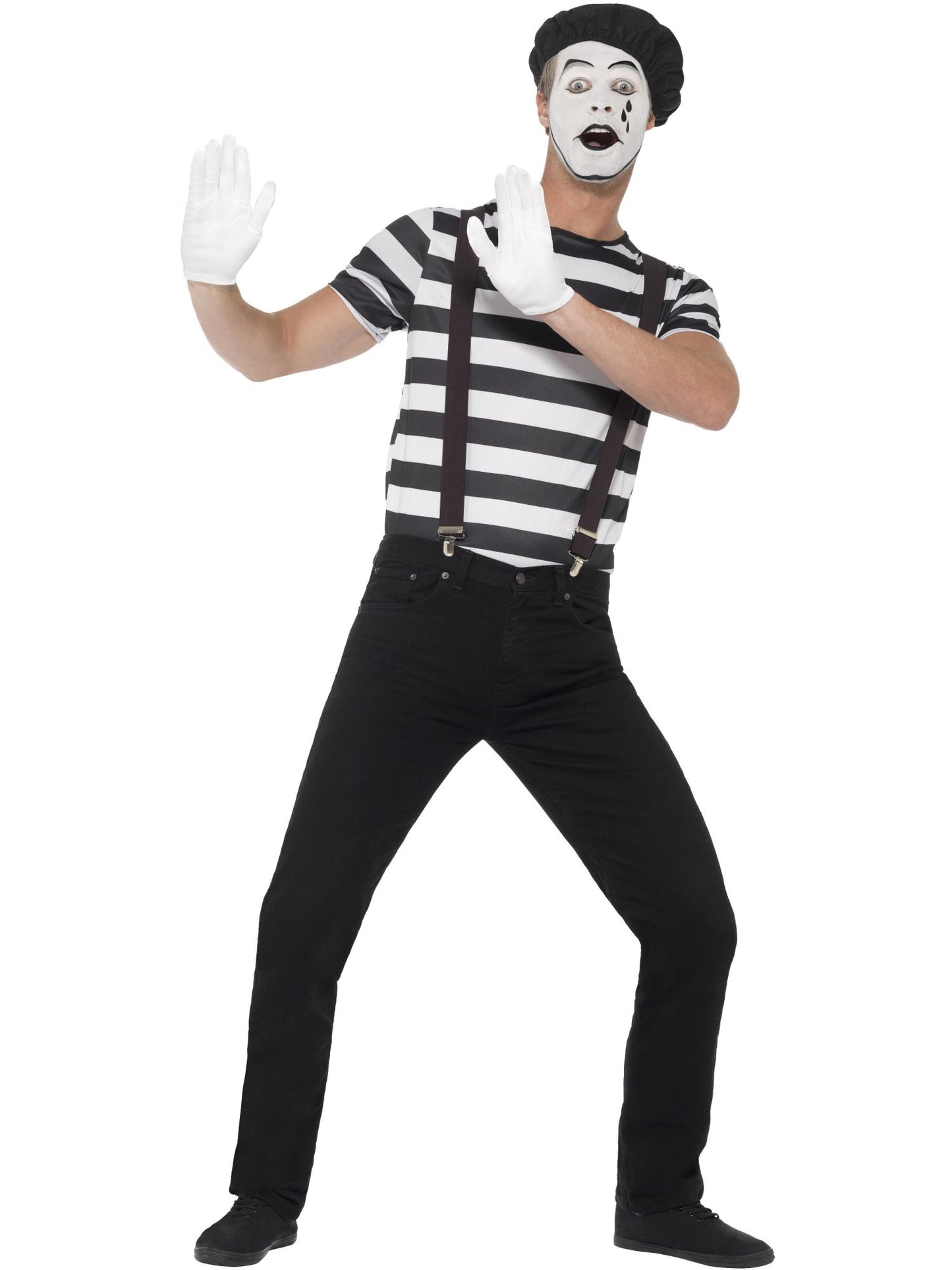 Smiffys Gentleman Mime Artist Costume, Black CS für Unisex