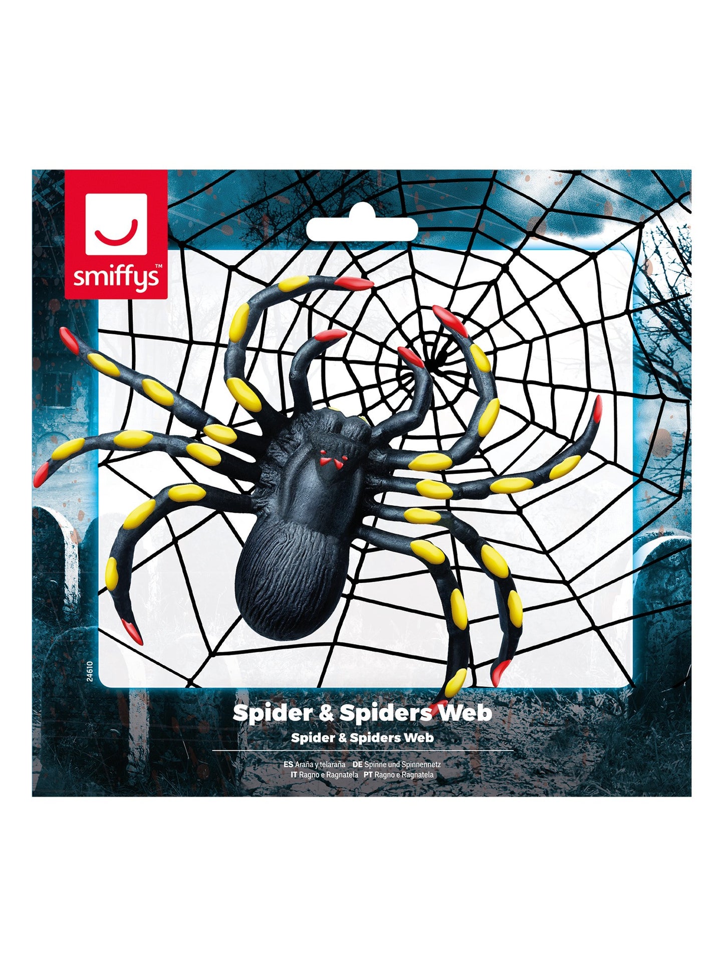 Smiffys HALLACESSO Spider & Spiders Web, Black PG für Unisex