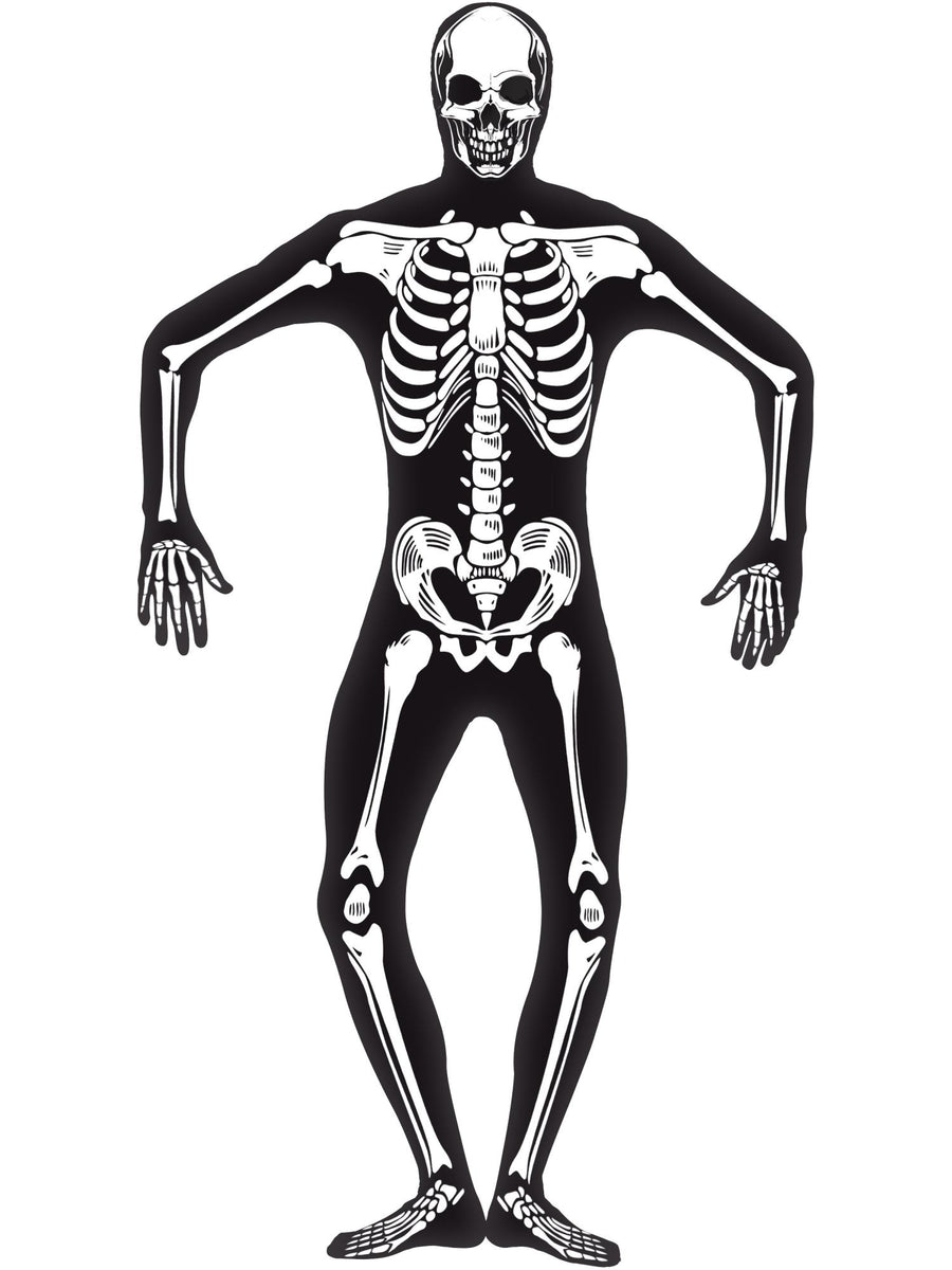 Smiffys Skeleton Second Skin Costume schwarz fuer Erwachsene – Produktansicht