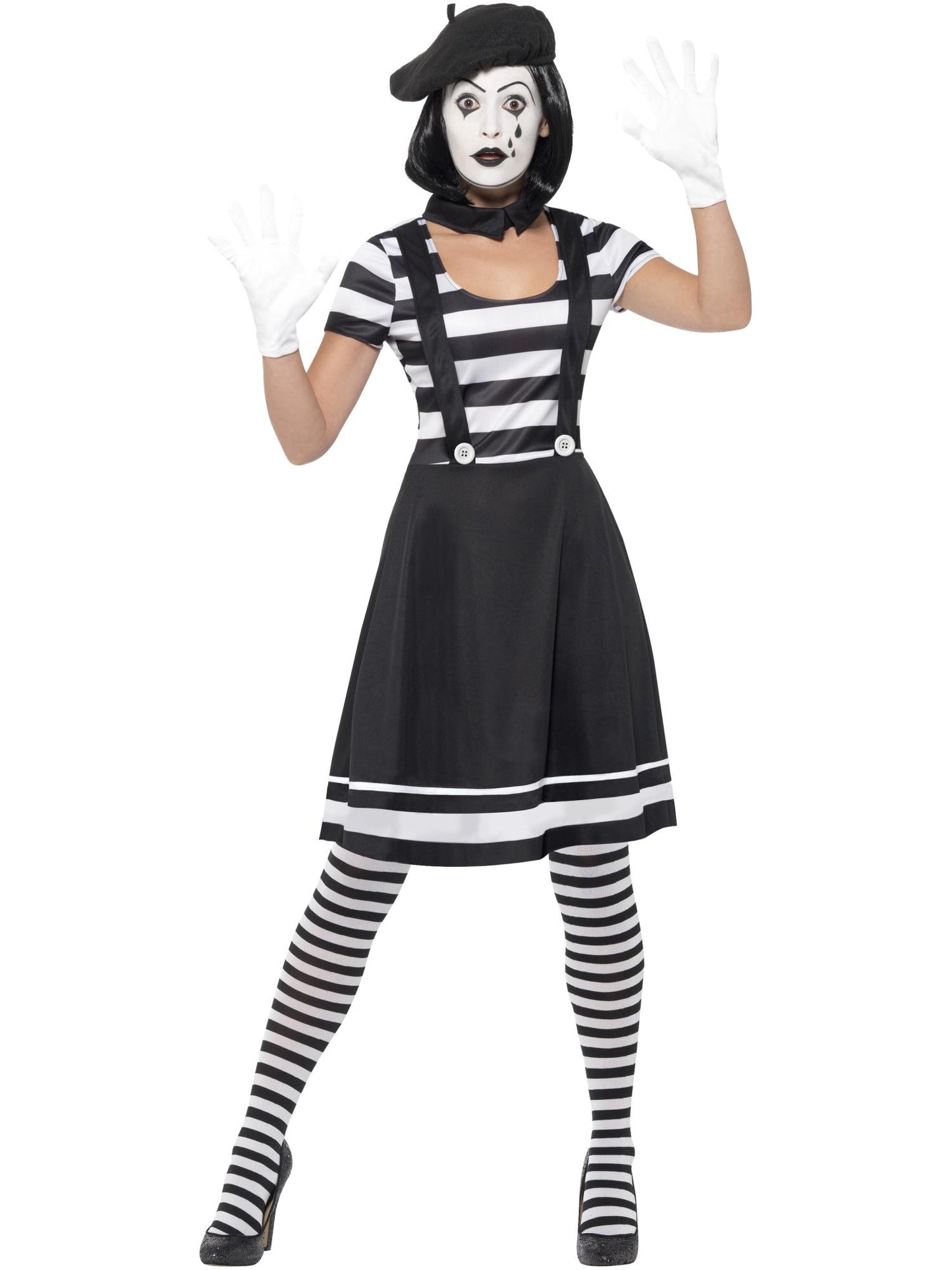 Smiffys Lady Mime Artist Costume, Black CS für Damen
