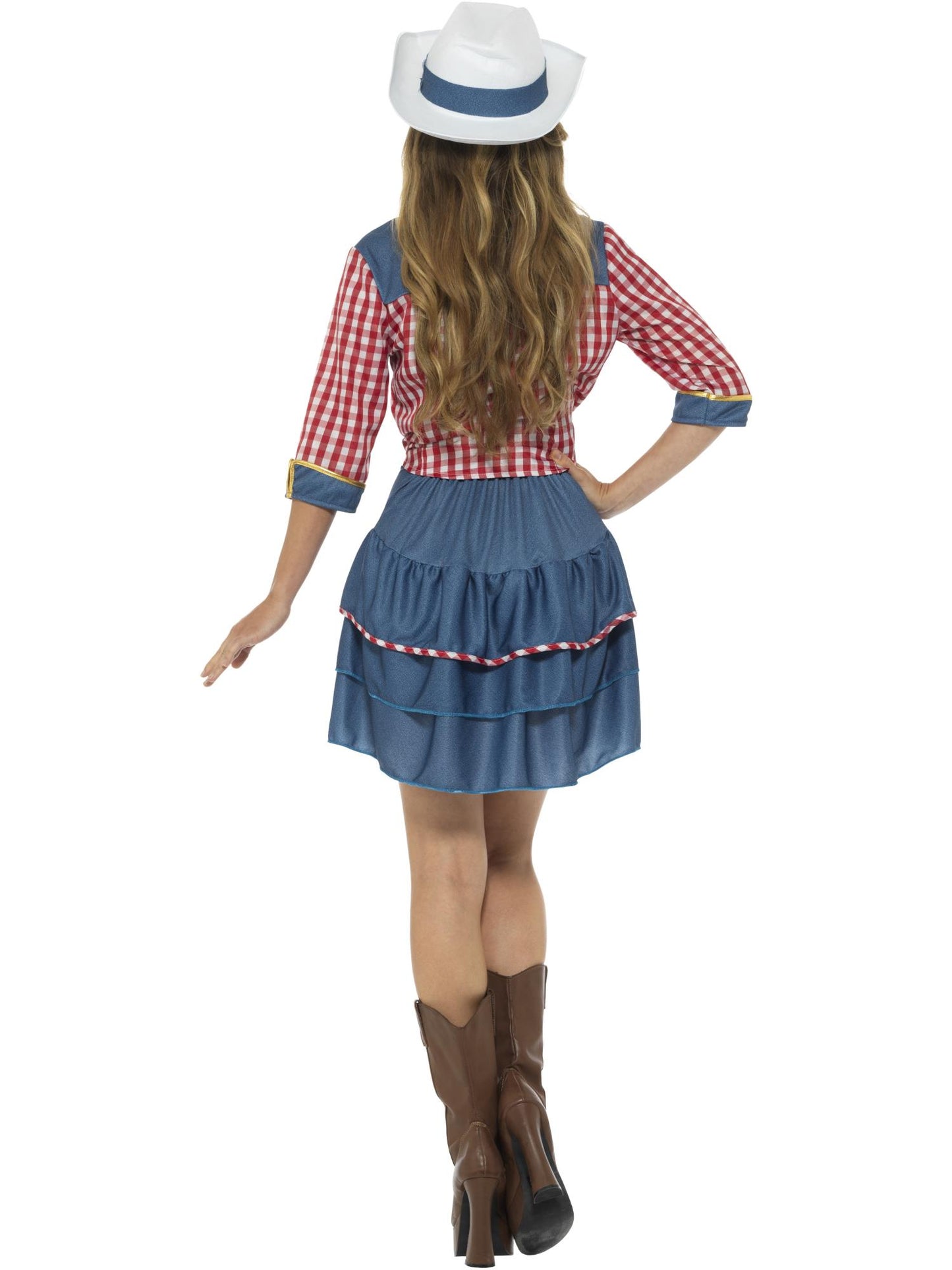 Smiffys COWBOYGIRL Rodeo Doll Costume, Blue CS für Damen