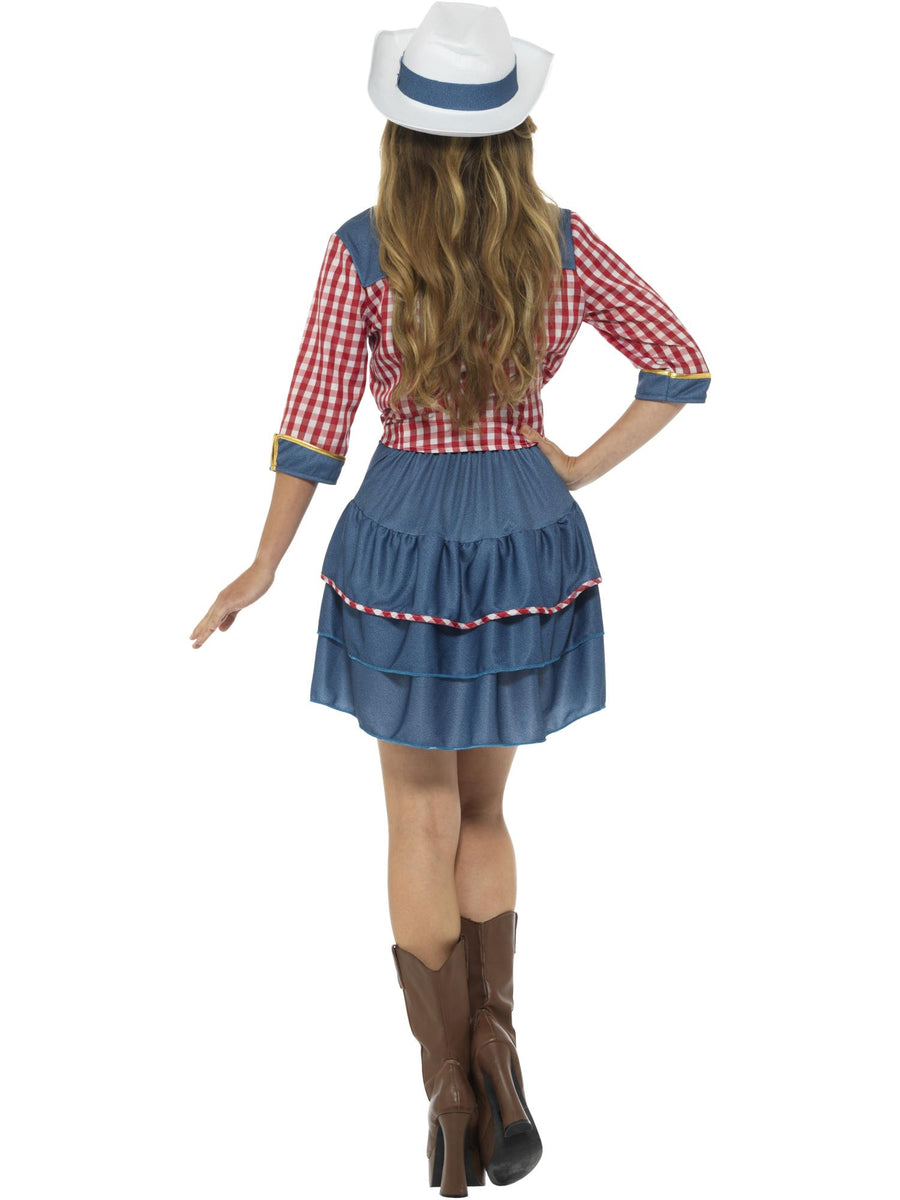 Smiffys COWBOYGIRL Rodeo Doll Costume, Blue CS für Damen