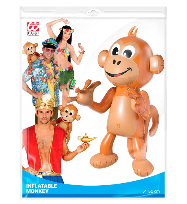 Aufblasbarer Affe 50 cm für Fasnacht und Karneval Dekoration