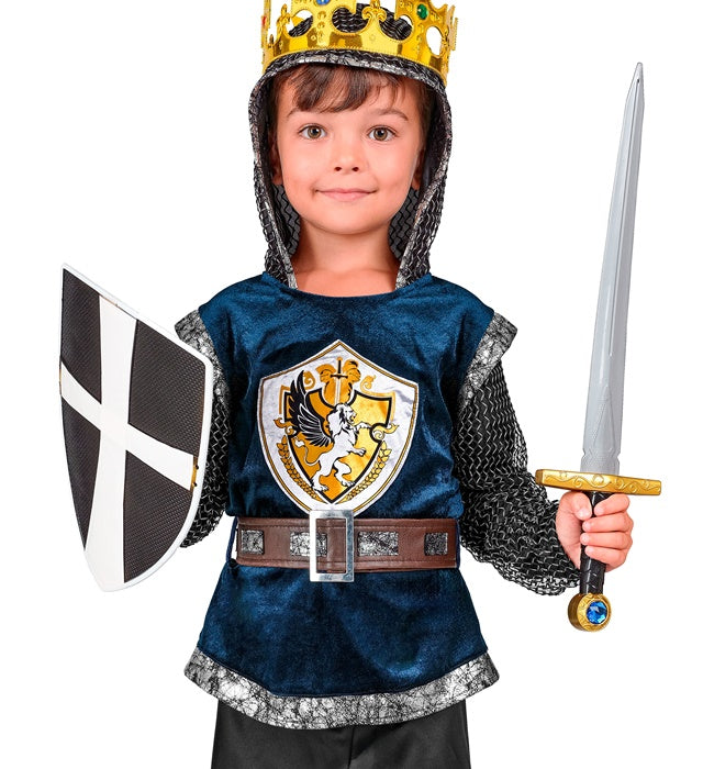 Mittelalter Ritter Oberteil mit Kapuze und Gürtel für Fasnacht Kostüm