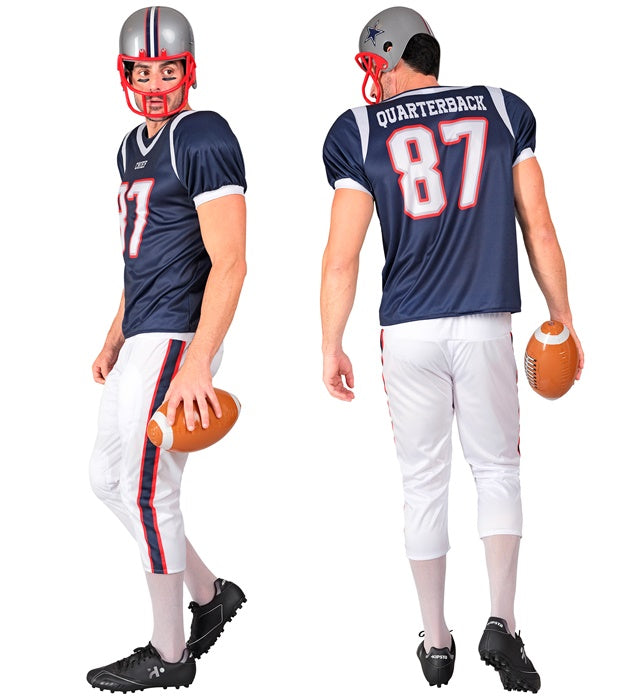 American Football Spieler Kostüm mit gefüttertem Oberteil und Hose