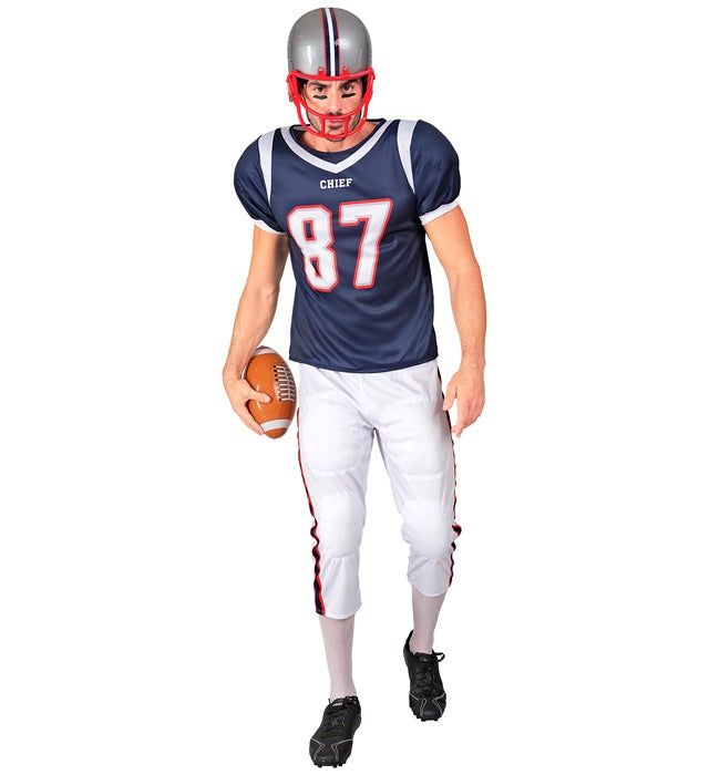 American Football Spieler Kostüm mit gefüttertem Oberteil und Hose