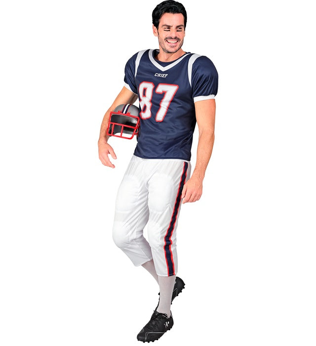 American Football Spieler Kostüm mit gefüttertem Oberteil und Hose