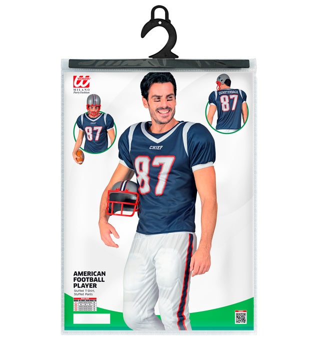 American Football Spieler Kostüm mit gefüttertem Oberteil und Hose