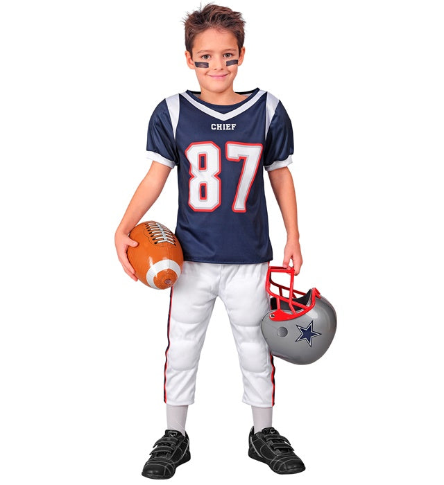 American Football Spieler Kostüm mit gefüttertem Oberteil und Hose