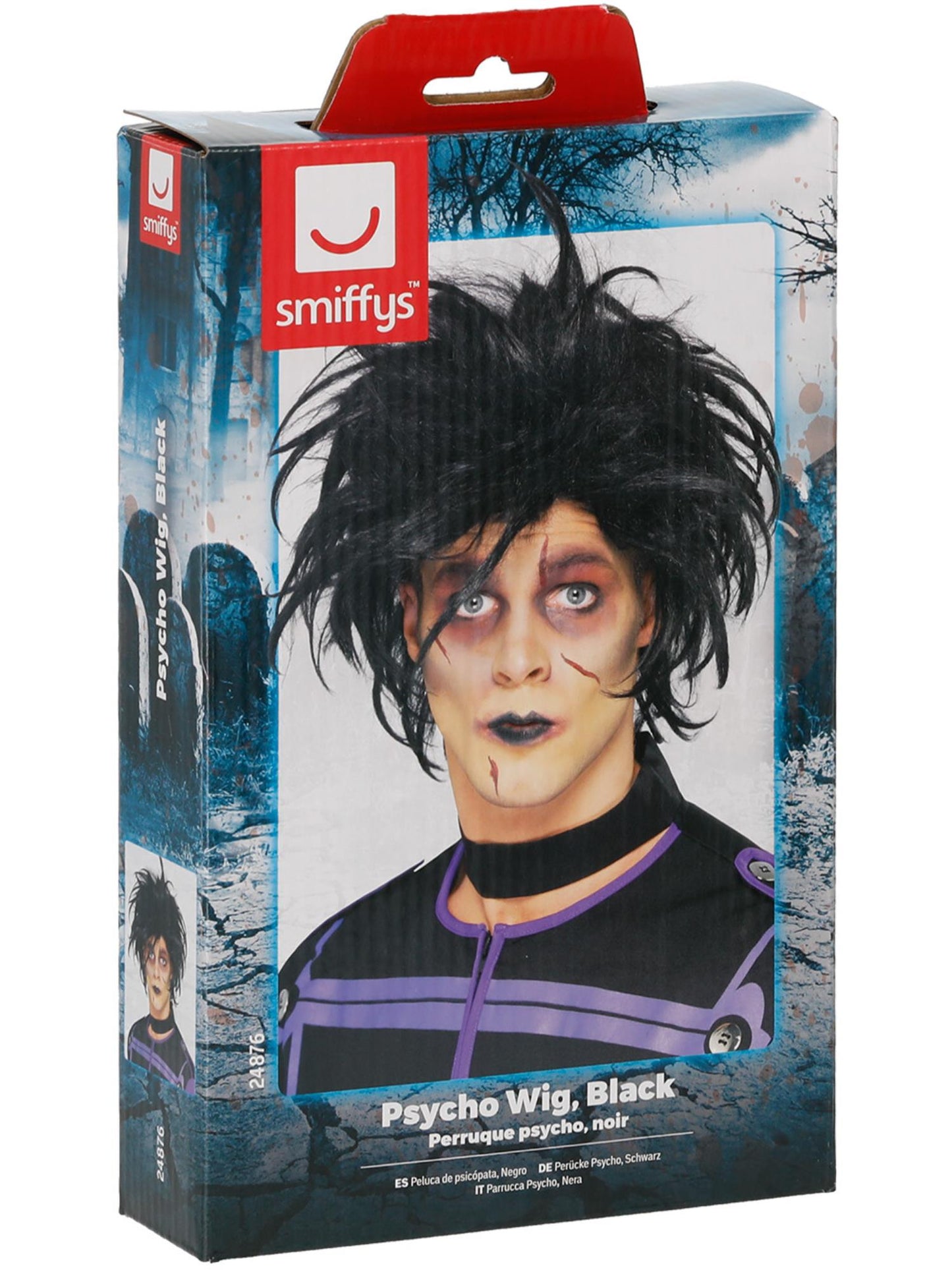 Smiffys HALLACESSO Psycho Wig, Black für Herren