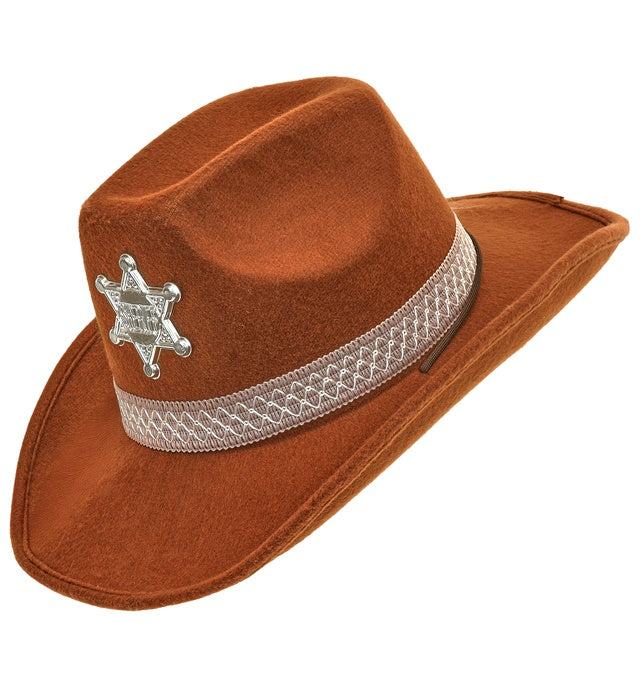 Brauner Sheriffhut im Western-Stil für Fasnacht und Karneval
