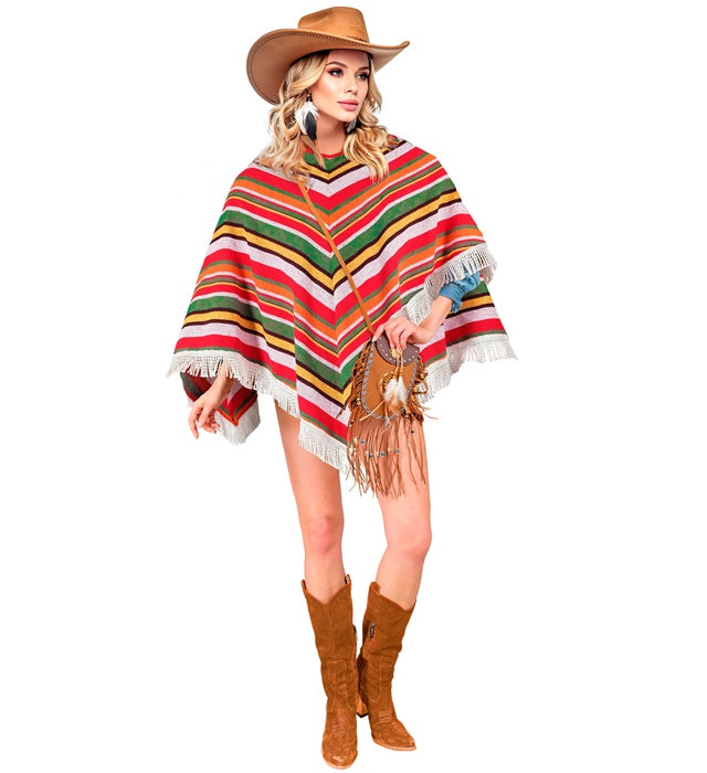Mexikanischer Poncho aus Canvas-Baumwolle in traditionellem Design