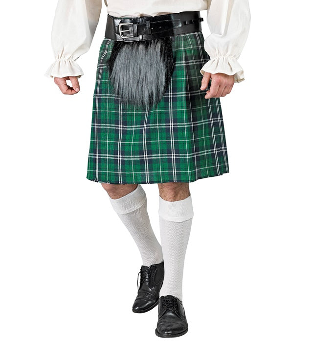 Größenverstellbarer Kilt mit Felltasche, traditionelles schottisches Design
