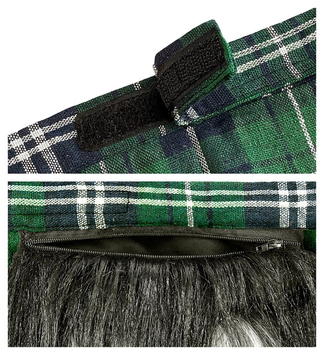 Größenverstellbarer Kilt mit Felltasche, traditionelles schottisches Design