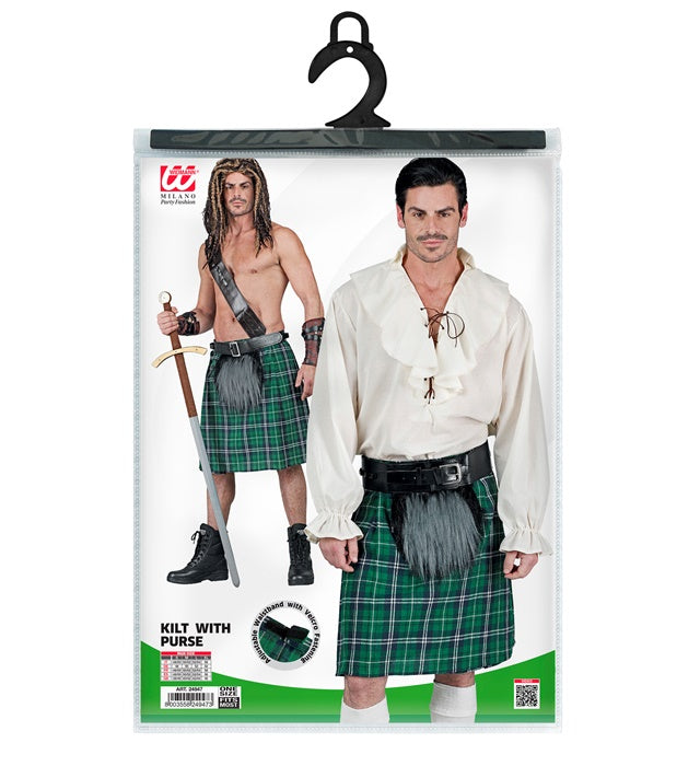 Traditioneller Kilt mit Felltasche in größenverstellbarer Ausführung