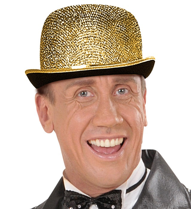 Goldene Lurex Melone aus Filz für Fasnacht und Karneval