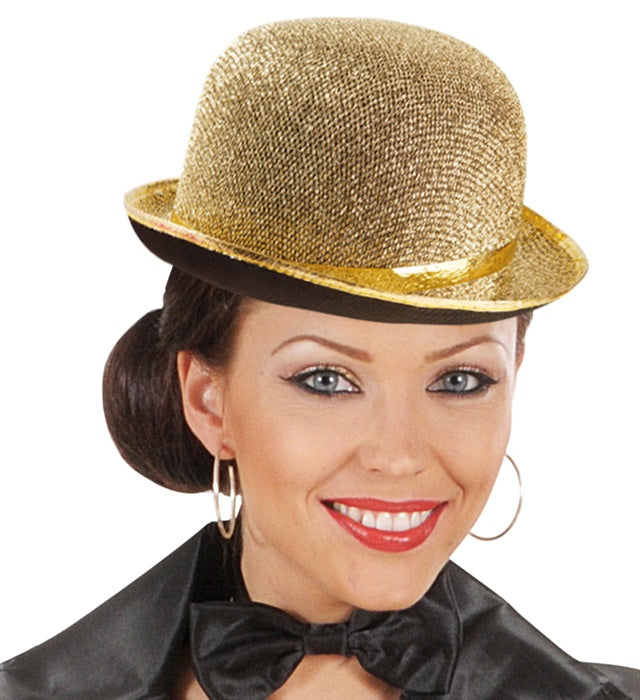 Goldene Lurex Melone aus Filz für Fasnacht und Karneval