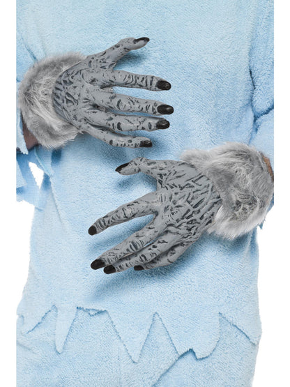 Smiffys HALLACESSO Werewolf Furry Hands grau für Herren – Produktansicht