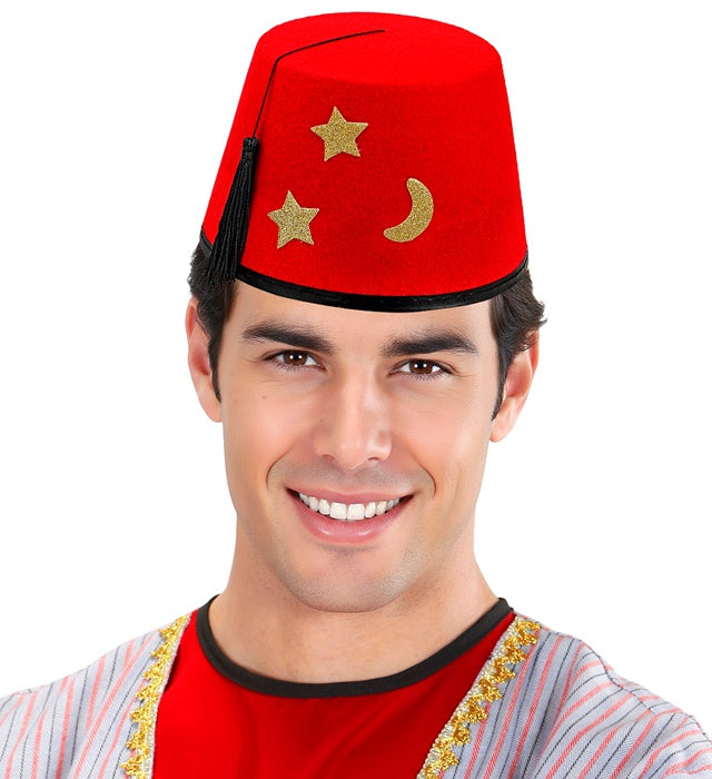 Roter FEZ Hut aus Filz, traditionelles Kostümzubehör für Fasnacht
