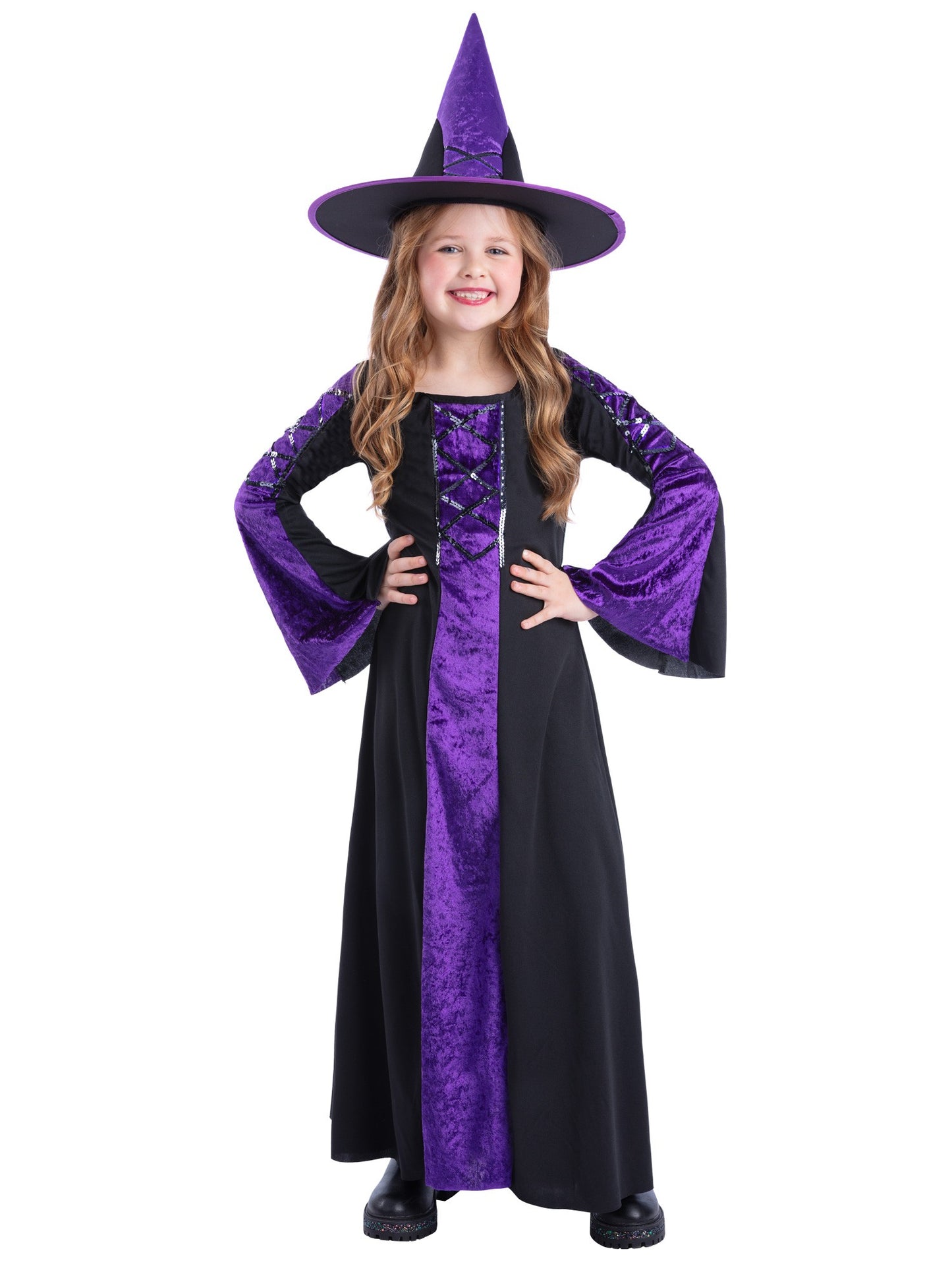 Smiffys Bewitched Costume, Purple CS für Mädchen