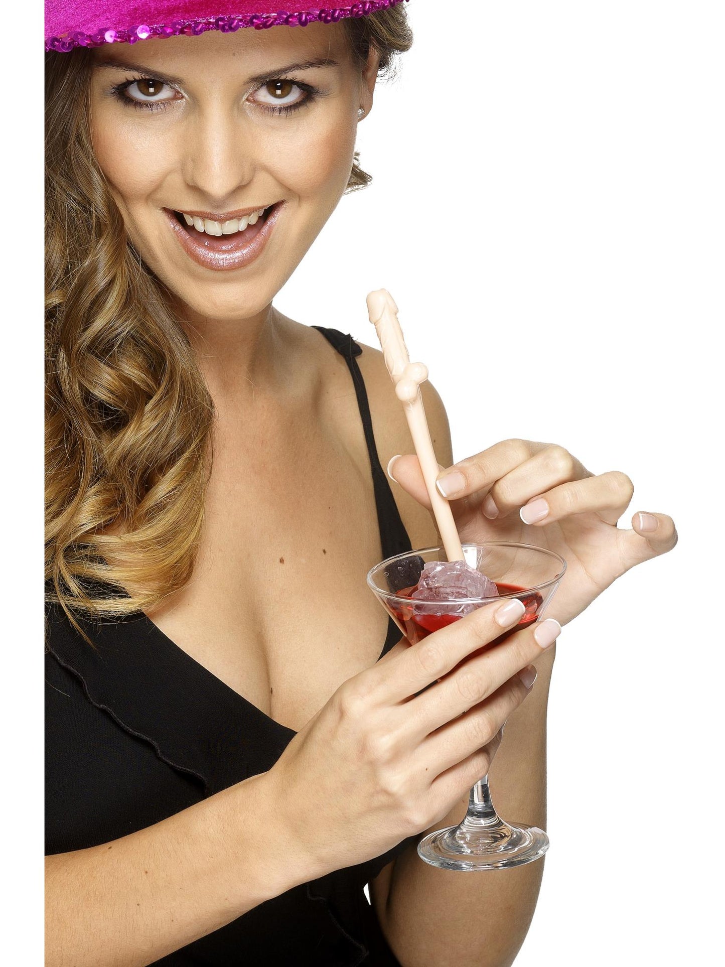 Smiffys HENPARTY Dicky Sipping Reusable Straws, Pink AC für Damen