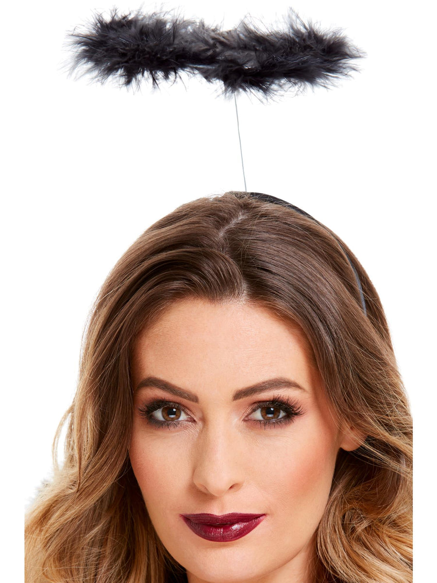 Smiffys Marabou Angels Halo, Black für Damen
