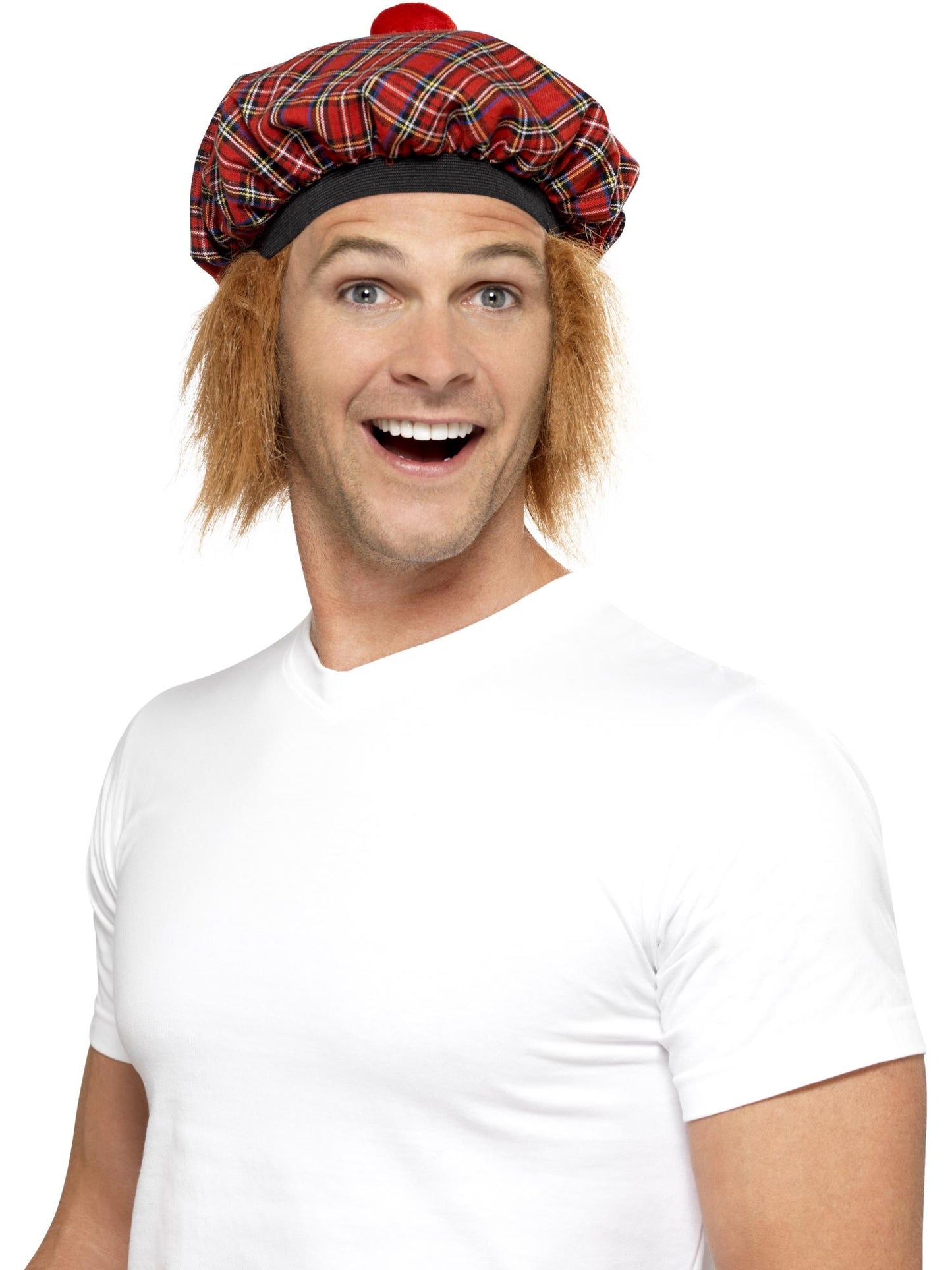 Smiffys AWORLD Tam-O-Shanter Tartan Hat, Red für Herren