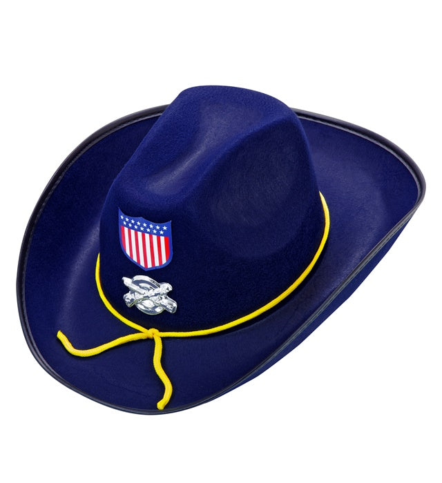 Yankee-Soldat Filzhut mit Wappen aus Filz für Fasnacht und Karneval